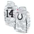 Choea IN.Colts #14 Alec Pierce Player Arctic Camo Salute to Service Hoodies Limited Game Stitched Jerseys