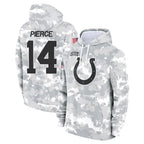 Choea IN.Colts #14 Alec Pierce Player Arctic Camo Salute to Service Hoodies Limited Game Stitched Jerseys