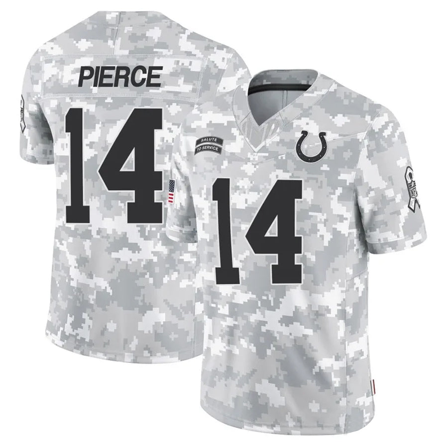 Choea IN.Colts #14 Alec Pierce Player Arctic Camo Salute to Service Limited Stitched Jerseys