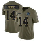 Choea IN.Colts #14 Alec Pierce Player Olive 2025 Salute To Service Limited Game Stitched Jerseys