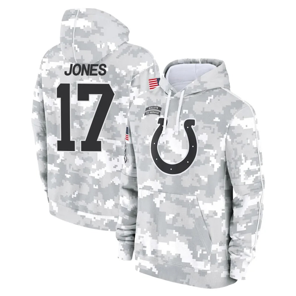 Choea IN.Colts #17 Daniel Jones Player Arctic Camo Salute to Service Hoodies Limited Game Stitched Jerseys