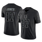 Choea IN.Colts #17 Daniel Jones Player Black Reflective Limited Game Stitched Jerseys