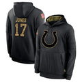 Choea IN.Colts #17 Daniel Jones Player Black Salute to Service Hoodies Limited Game Stitched Jerseys