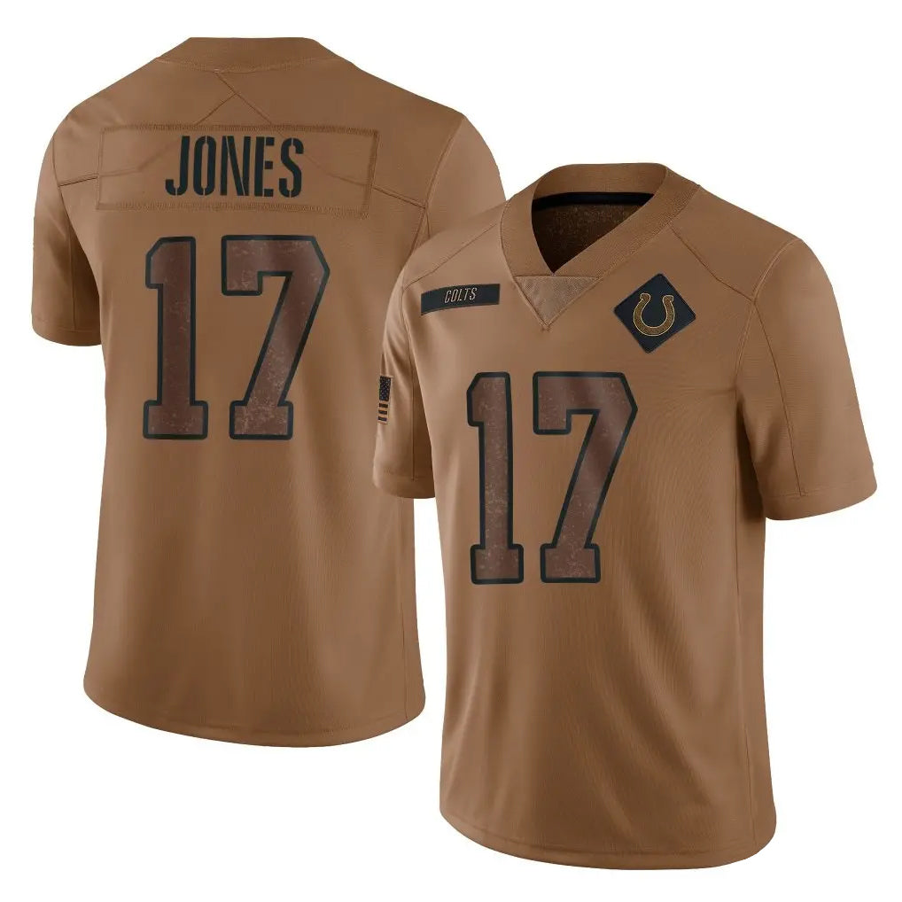 Choea IN.Colts #17 Daniel Jones Player Brown Salute To Service Limited Stitched Jerseys