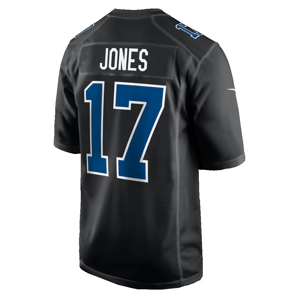 Choea IN.Colts #17 Daniel Jones Player Carbon Black Fashion Game Stitched Jerseys