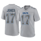 Choea IN.Colts #17 Daniel Jones Player Gray Atmosphere Fashion Home Game Stitched Jerseys
