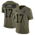 Choea IN.Colts #17 Daniel Jones Player Salute to Service Limited Olive Stitched Jerseys