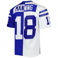 Choea IN.Colts #18 Peyton Manning Mitchell & Ness Royal-White Split Legacy Replica Stitched Jerseys