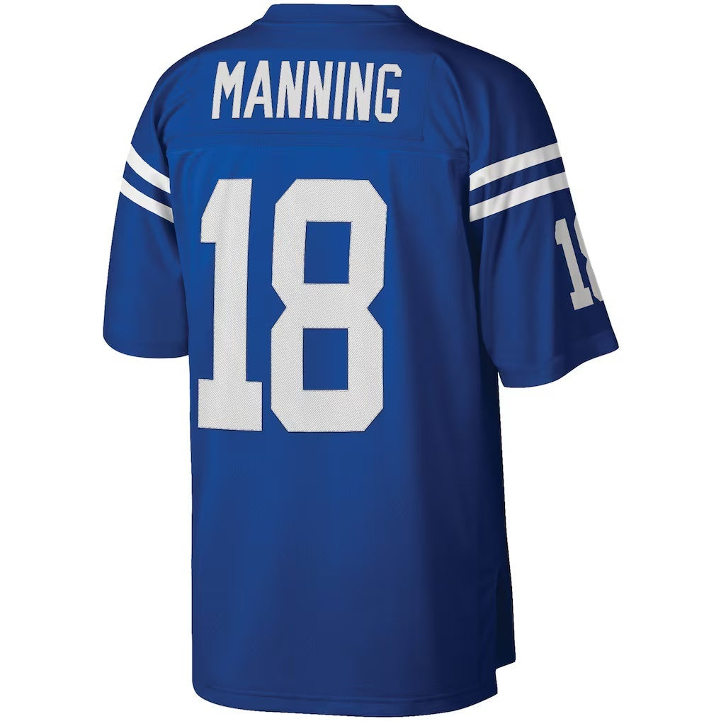 Choea IN.Colts #18 Peyton Manning Mitchell & Ness Royal Big & Tall Retired Player Replica Stitched Jerseys