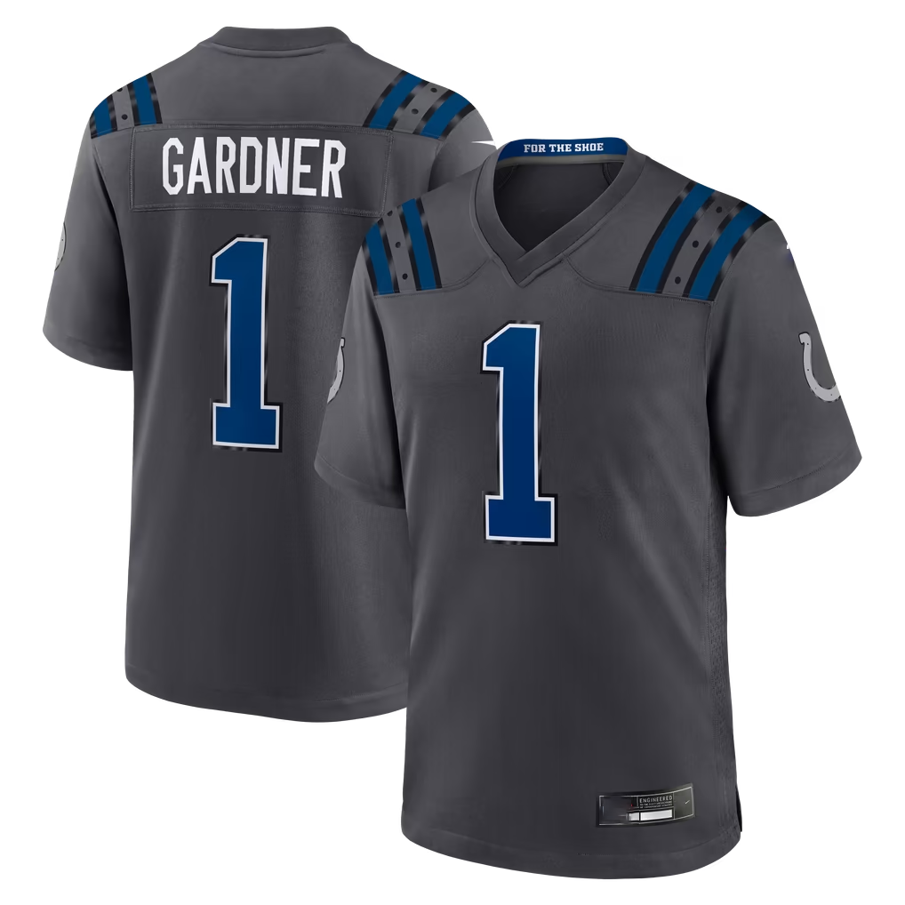 Choea IN.Colts #1 Sauce Gardner Anthracite 2026 Rivalries Collection Game Stitched Jerseys