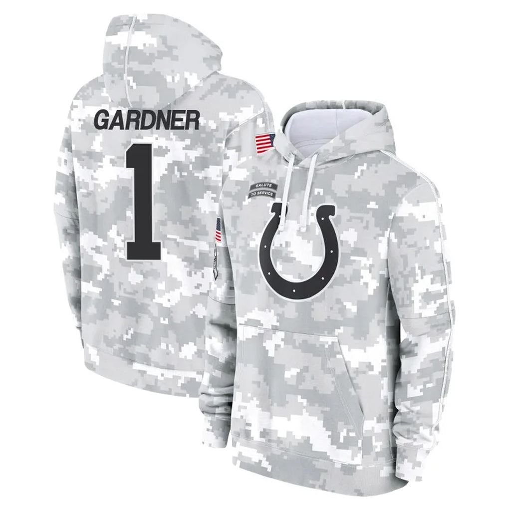 Choea IN.Colts #1 Sauce Gardner Player Arctic Camo Salute to Service Hoodies Limited Game Stitched Jerseys