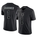 Choea IN.Colts #1 Sauce Gardner Player Black Reflective Limited Game Stitched Jerseys
