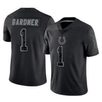 Choea IN.Colts #1 Sauce Gardner Player Black Reflective Limited Game Stitched Jerseys