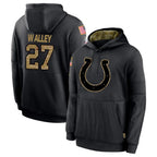 Choea IN.Colts #27 Justin Walley Player Black Salute to Service Hoodies Limited Game Stitched Jerseys