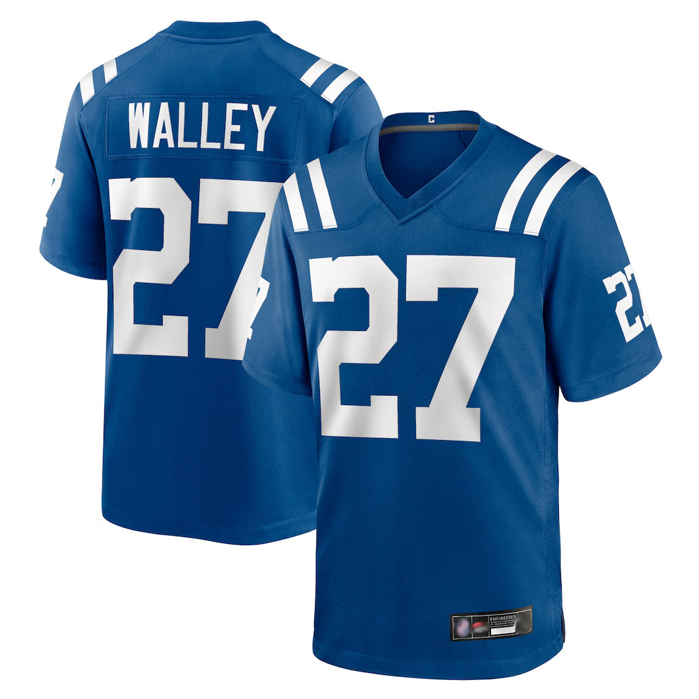 Choea IN.Colts #27 Justin Walley Player Royal Home Game Stitched Jerseys