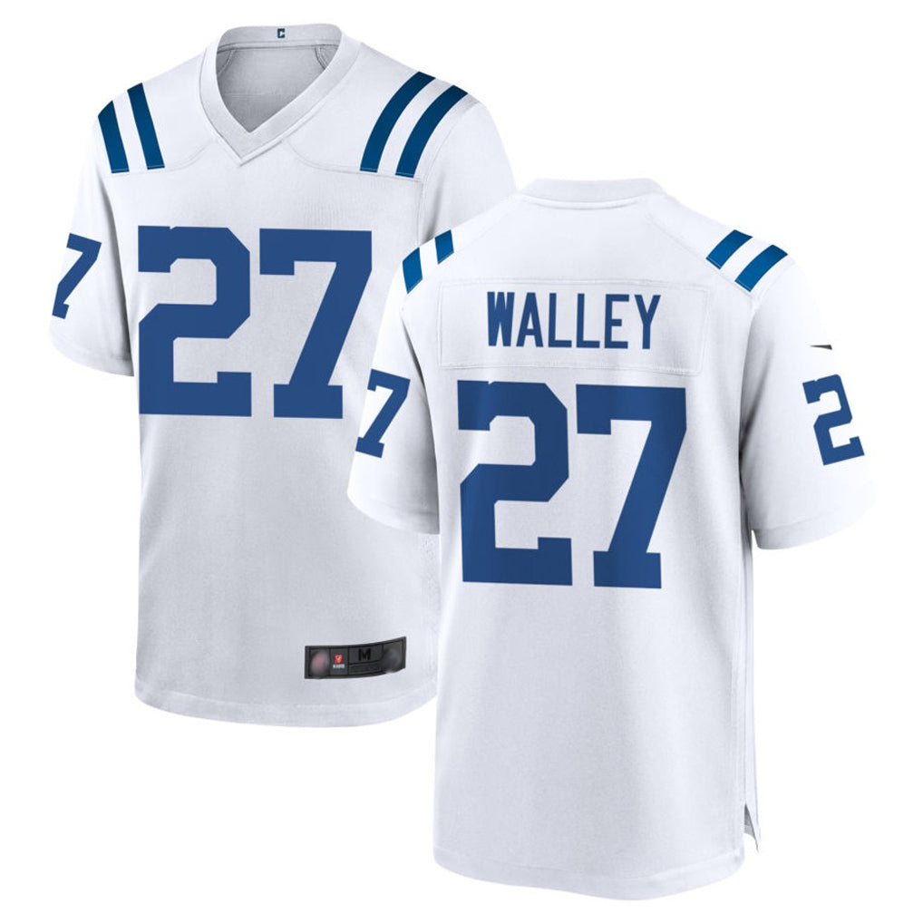 Choea IN.Colts #27 Justin Walley Player White Home Game Stitched Jerseys