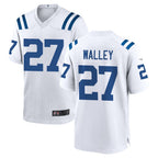 Choea IN.Colts #27 Justin Walley Player White Home Game Stitched Jerseys