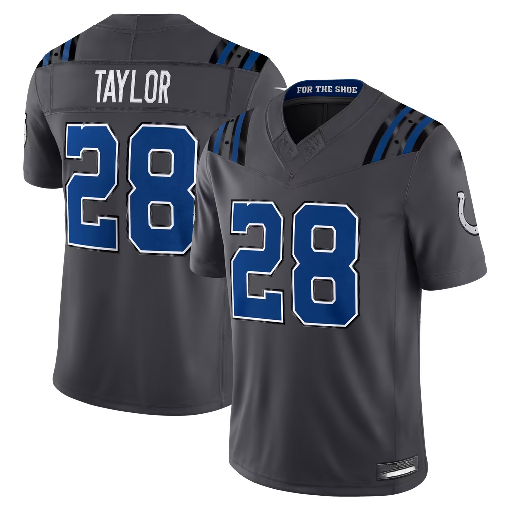 Choea IN.Colts #28 Jonathan Taylor Anthracite 2026 Rivalries Collection Limited Stitched Jerseys