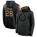 Choea IN.Colts #28 Jonathan Taylor Player Black Salute To Service Hoodies Stitched Jerseys