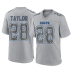 Choea IN.Colts #28 Jonathan Taylor Player Gray Atmosphere Fashion Home Game Stitched Jerseys