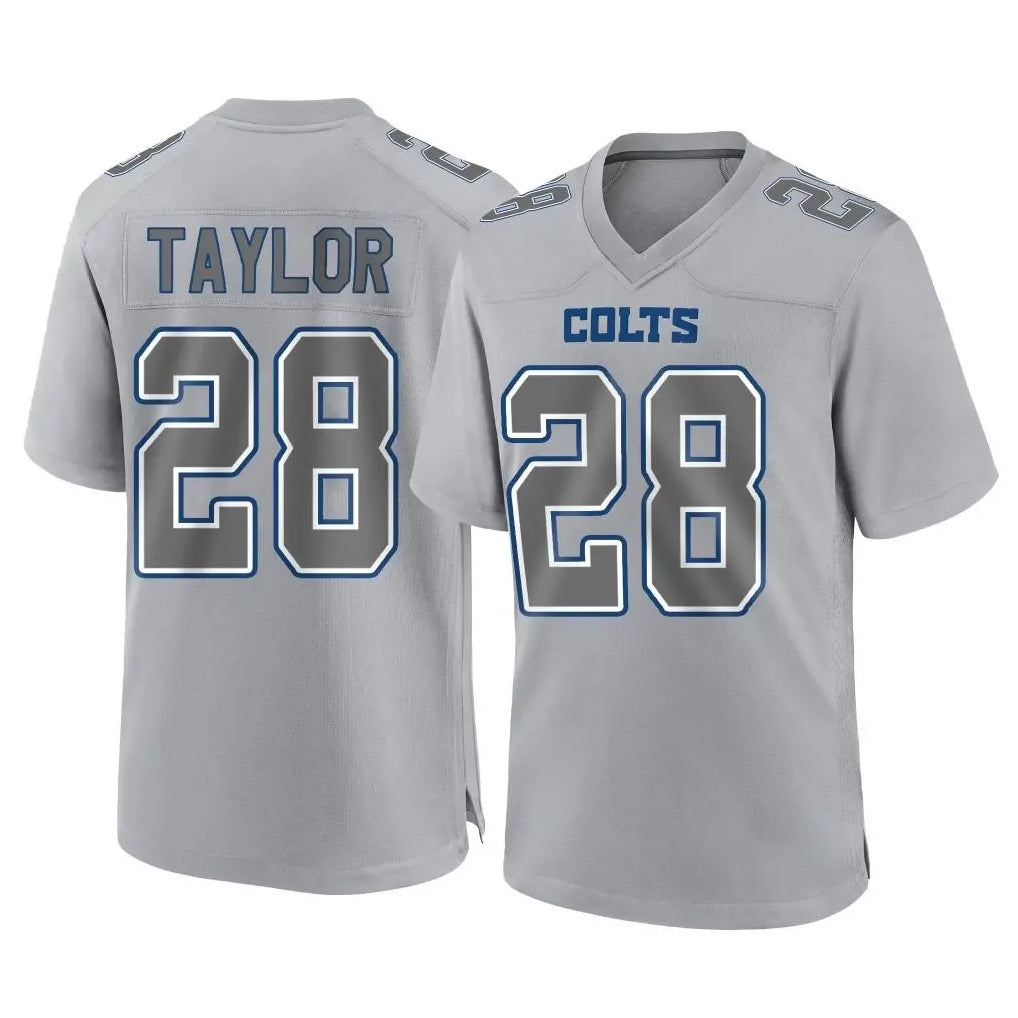 Choea IN.Colts #28 Jonathan Taylor Player Gray Atmosphere Fashion Home Game Stitched Jerseys