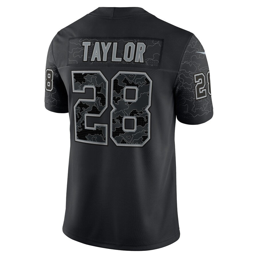 Choea IN.Colts #28 Jonathan Taylor Player RFLCTV Limited Black Stitched Jerseys