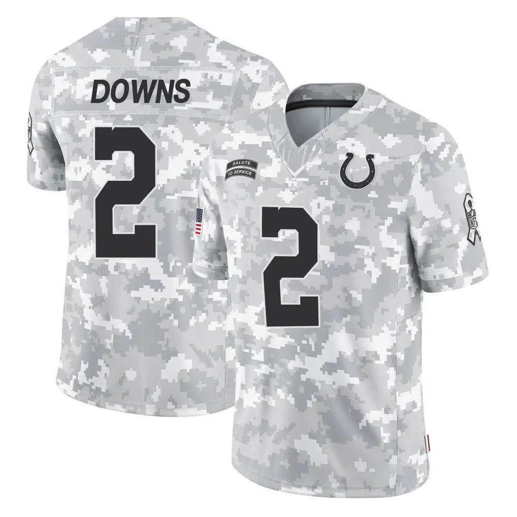 Choea IN.Colts #2 Josh Downs Player Arctic Camo Salute To Service Limited Game Stitched Jerseys
