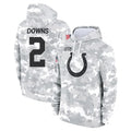 Choea IN.Colts #2 Josh Downs Player Arctic Camo Salute to Service Hoodies Limited Game Stitched Jerseys