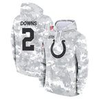 Choea IN.Colts #2 Josh Downs Player Arctic Camo Salute to Service Hoodies Limited Game Stitched Jerseys