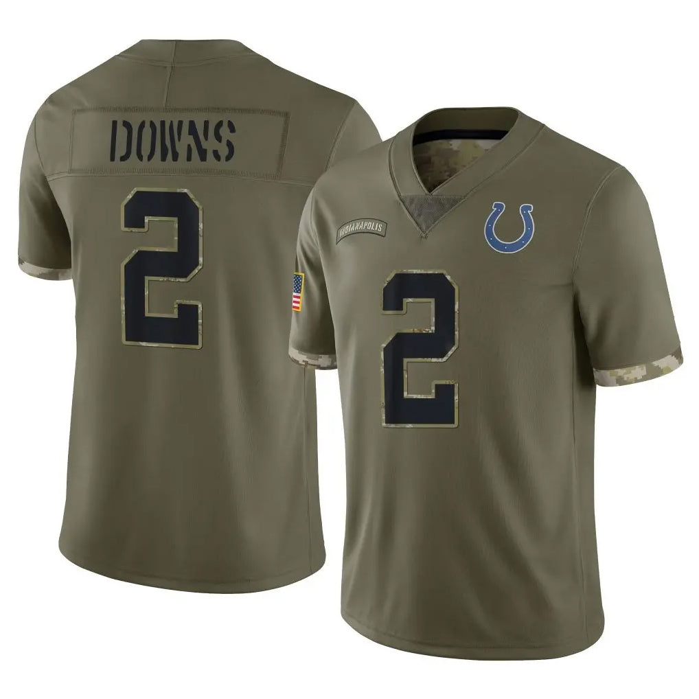 Choea IN.Colts #2 Josh Downs Player Olive Salute To Service Limited Stitched Jerseys