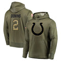 Choea IN.Colts #2 Josh Downs Player Olive Salute to Service Pullover Hoodies Home Game Stitched Jerseys