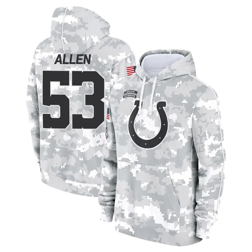 Choea IN.Colts #53 CJ Allen Player Arctic Camo Salute to Service Hoodies Limited Game Stitched Jerseys