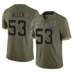 Choea IN.Colts #53 CJ Allen Player Olive Salute To Service Limited Stitched Jerseys