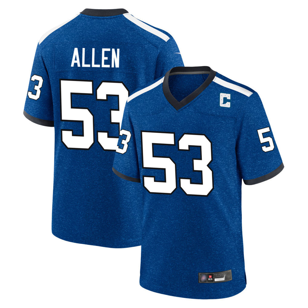 Choea IN.Colts #53 CJ Allen Player Royal Alternate Indiana Nights Home Game Stitched Jerseys
