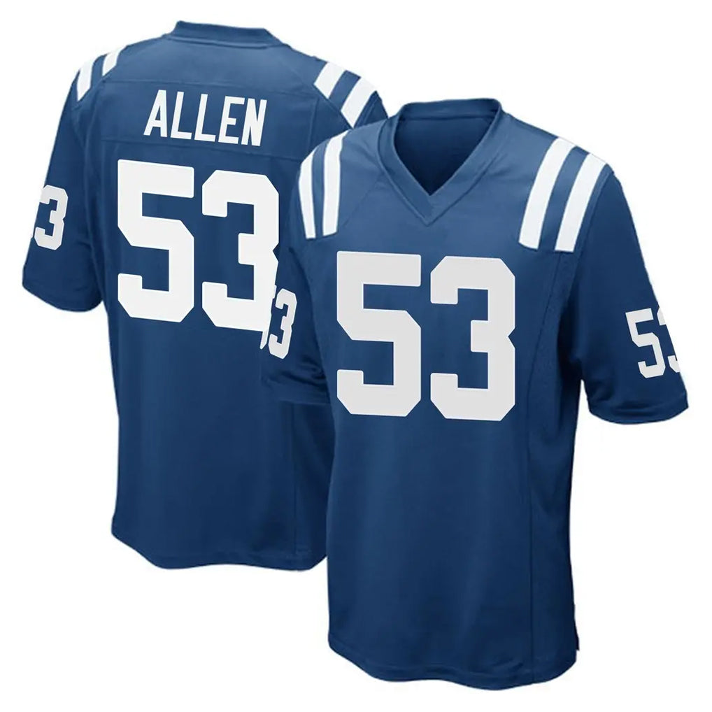 Choea IN.Colts #53 CJ Allen Player Royal Home Game Stitched Jerseys