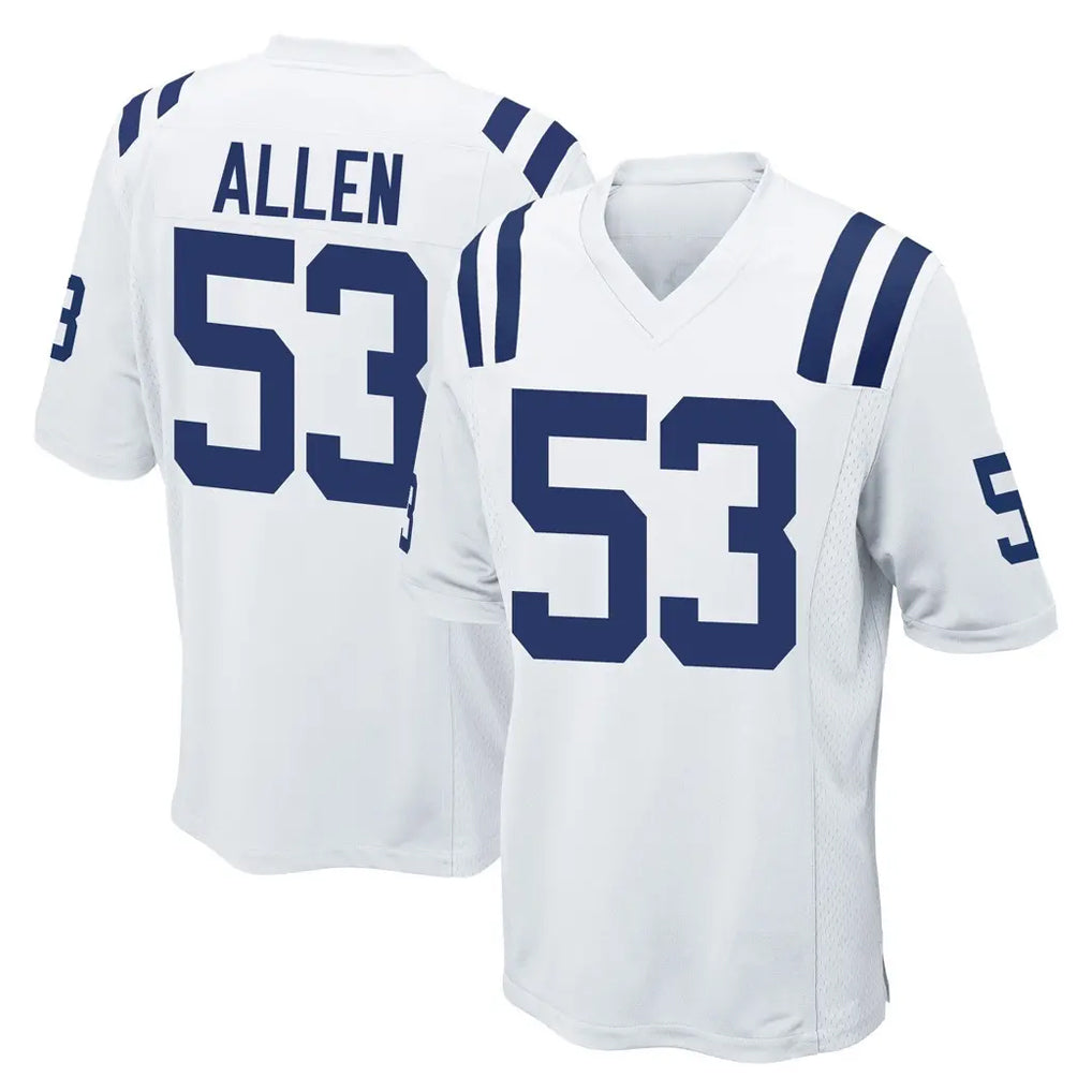 Choea IN.Colts #53 CJ Allen Player White Home Game Stitched Jerseys