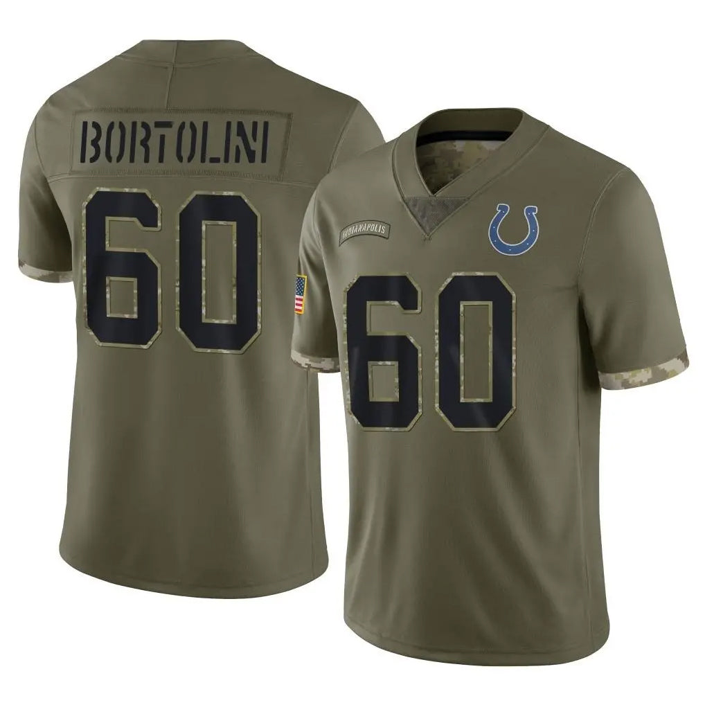 Choea IN.Colts #60 Tanor Bortolini Player Olive Salute To Service Limited Stitched Jerseys