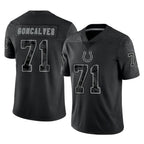 Choea IN.Colts #71 Matt Goncalves Player Black Reflective Limited Game Stitched Jerseys