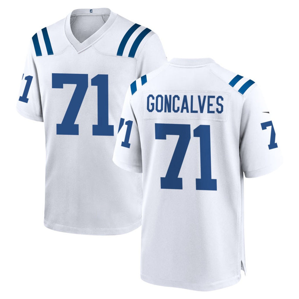 Choea IN.Colts #71 Matt Goncalves Player White Home Game Stitched Jerseys