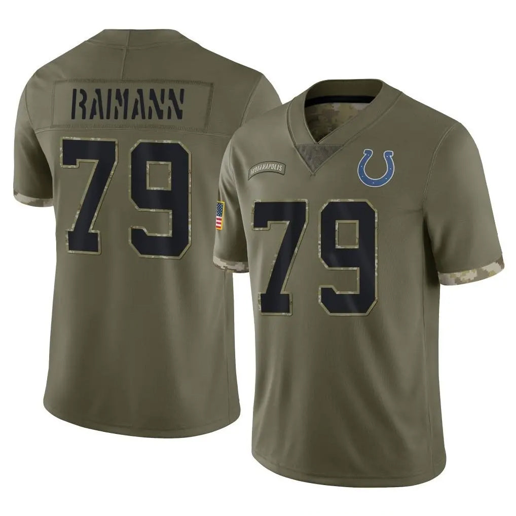 Choea IN.Colts #79 Bernhard Raimann Player Olive Salute To Service Limited Stitched Jerseys
