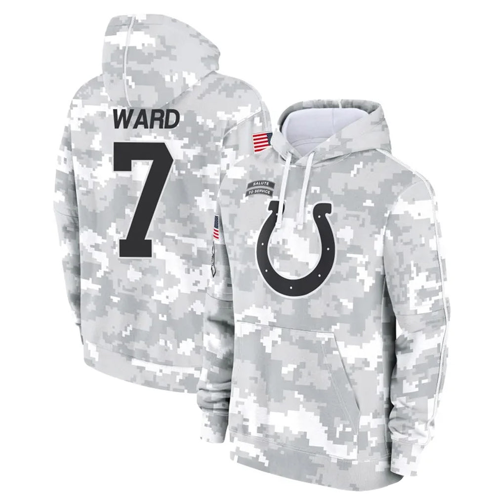 Choea IN.Colts #7 Charvarius Ward Sr. Player Arctic Camo Salute to Service Hoodies Limited Game Stitched Jerseys