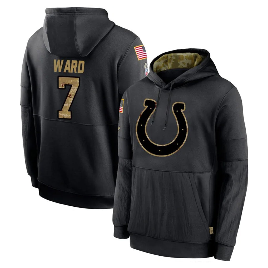 Choea IN.Colts #7 Charvarius Ward Sr. Player Black Salute to Service Hoodies Limited Game Stitched Jerseys