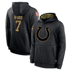 Choea IN.Colts #7 Charvarius Ward Sr. Player Black Salute to Service Hoodies Limited Game Stitched Jerseys