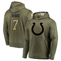 Choea IN.Colts #7 Charvarius Ward Sr. Player Olive Salute to Service Pullover Hoodies Home Game Stitched Jerseys