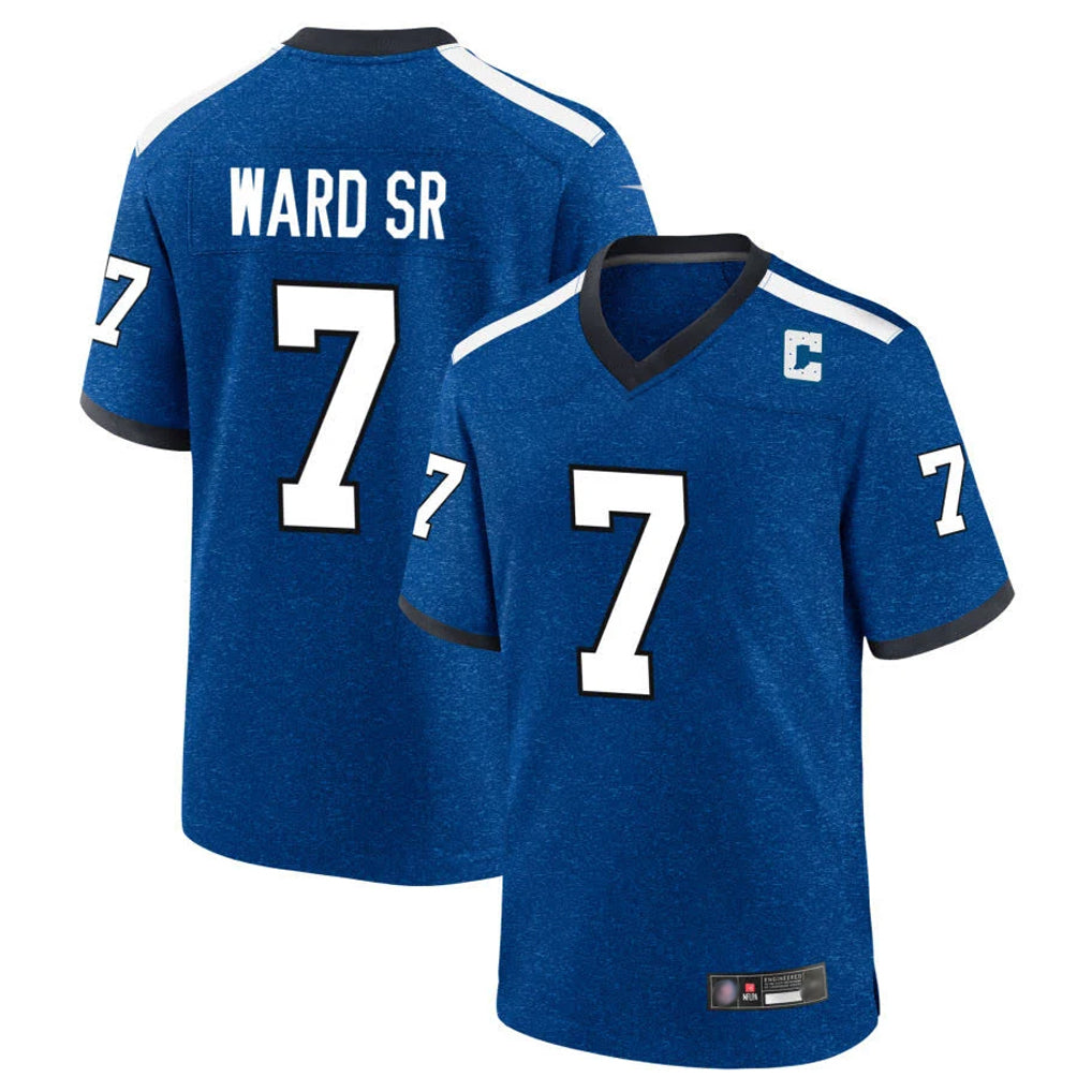 Choea IN.Colts #7 Charvarius Ward Sr. Player Royal Alternate Indiana Nights Home Game Stitched Jerseys