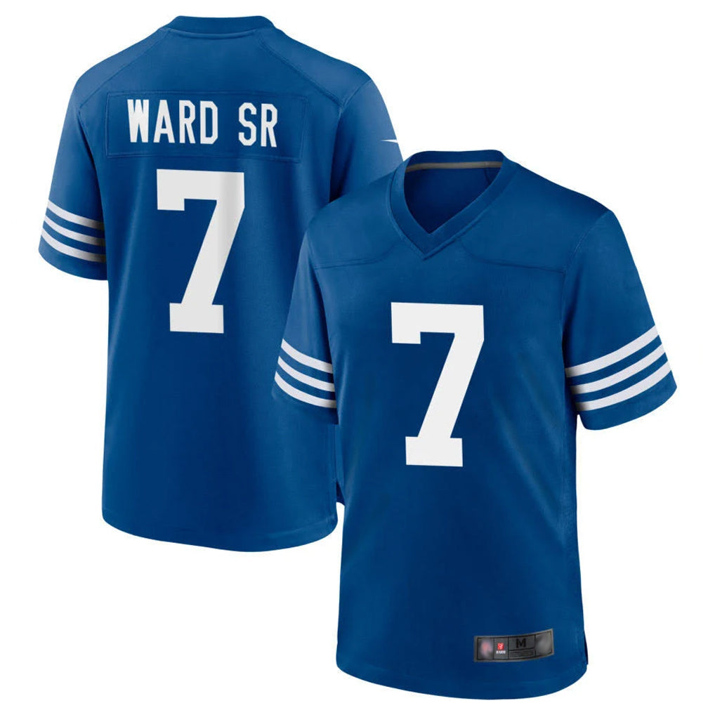 Choea IN.Colts #7 Charvarius Ward Sr. Player Royal Limited Home Game Stitched Jerseys