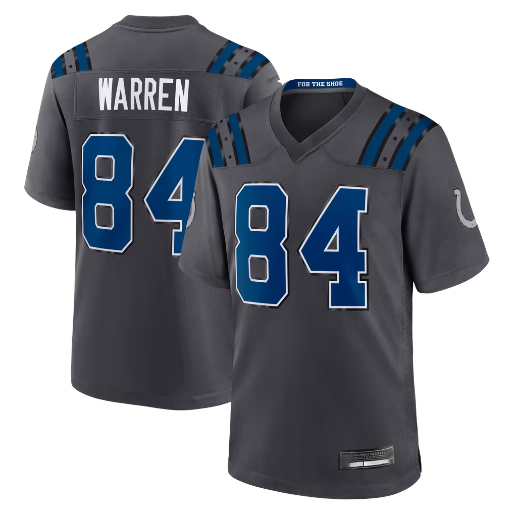 Choea IN.Colts #84 Tyler Warren Anthracite 2026 Rivalries Collection Game Stitched Jerseys