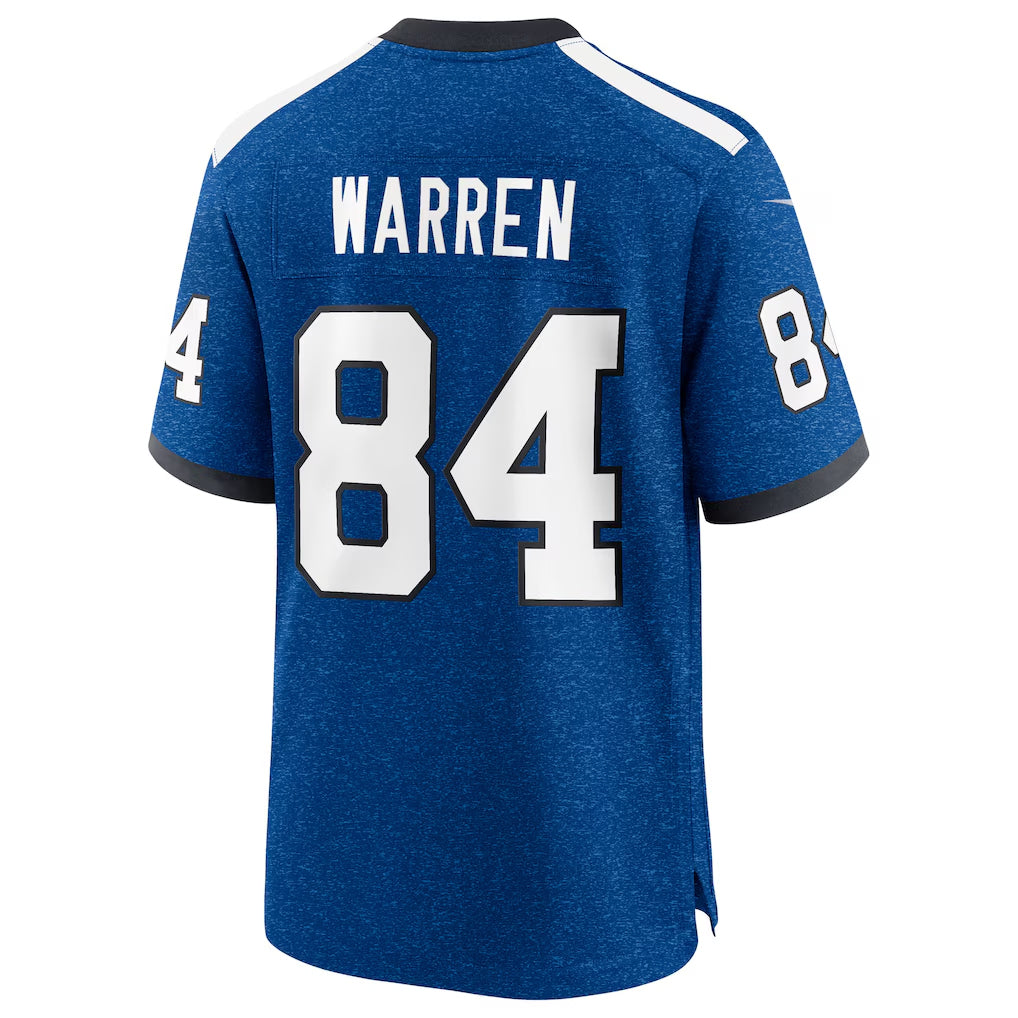 Choea IN.Colts #84 Tyler Warren Player Alternate 2 Indiana Nights Royal Stitched Jerseys