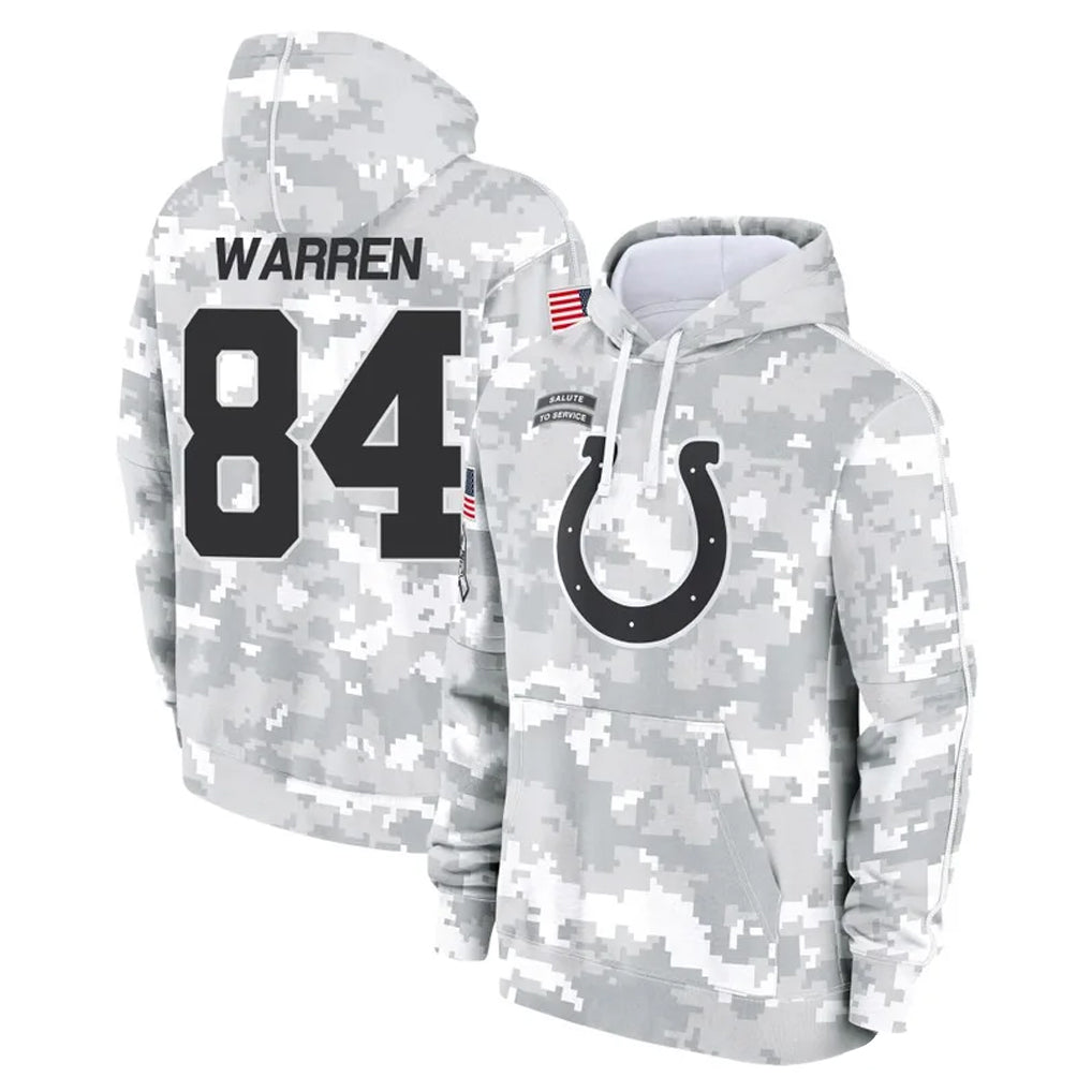 Choea IN.Colts #84 Tyler Warren Player Arctic Camo Salute to Service Hoodies Limited Game Stitched Jerseys