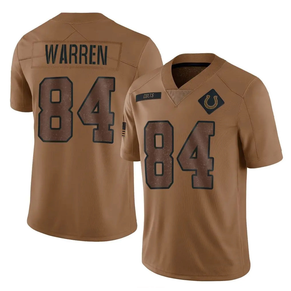 Choea IN.Colts #84 Tyler Warren Player Brown Salute To Service Limited Stitched Jerseys